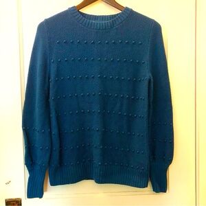 Amour Vert Perrin Wool Popcorn Sweater Teal